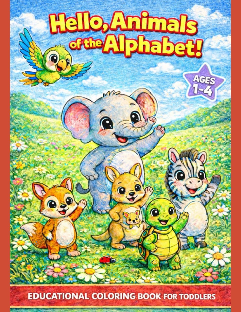 Hello, Animals of the Alphabet!: Educational Coloring Book for Toddlers