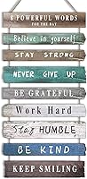 JOYHAWK Rustic Wooden Motivational Wall Art - 9 Hanging Signs with Inspiring Quotes for Office, Home, Gym 12x24"
