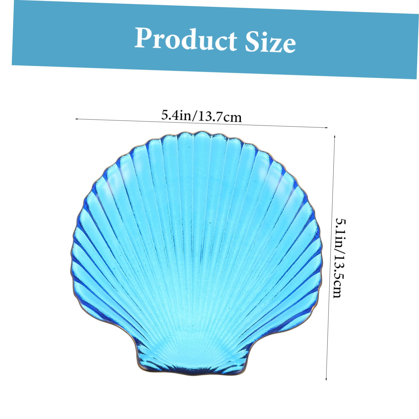 Cabilock Seashell Serving Bowl Glass Dish Shell Shape Multi-functional Snack Plate Tabletop Fruit Holder Dessert Storage