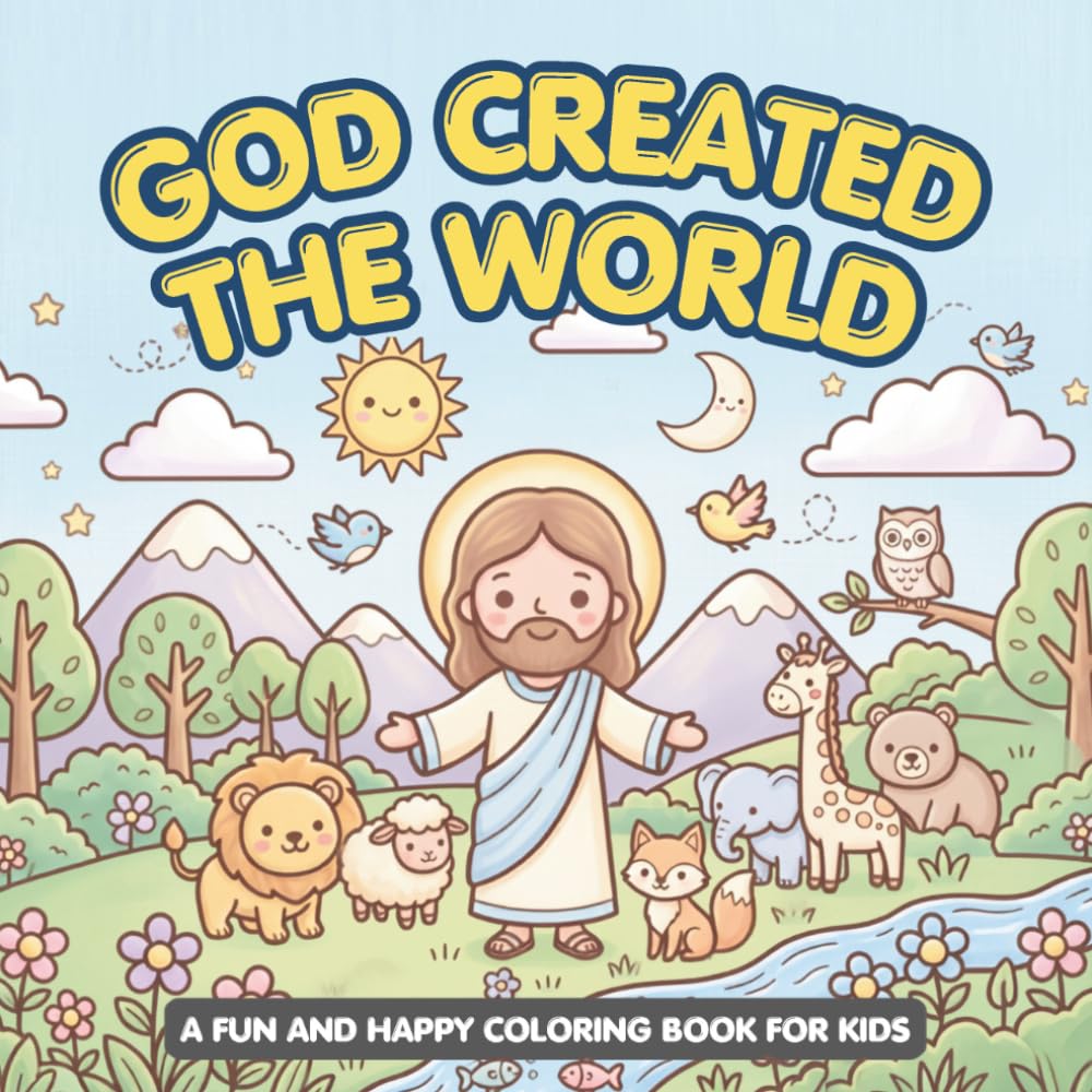 God Created the World: A Christian Creation Coloring Book for Kids Ages 6–10 with Bible Verses, Animals, Nature, and God’s Wonderful World