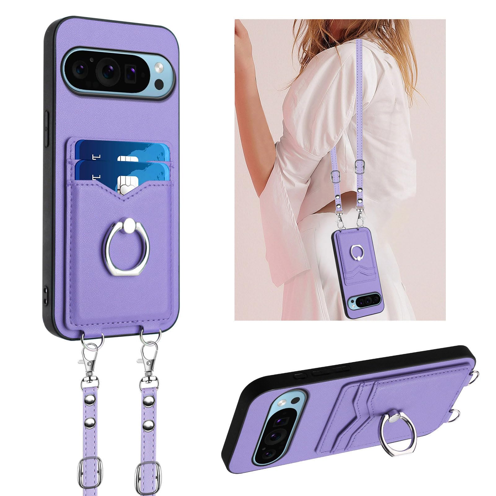 Coque Google Pixel 9 Pro violette aux finitions soignées de luxe