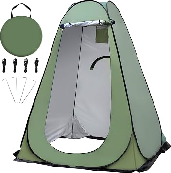 OUUTMEE Pop Up Camping Shower Tent, Portable Beach Dressing Changing Room UV/Rain Outdoor Privacy Shelter, UV Shower Enclosure Tents for Outdoor Hiking Beach Picnic Fishing