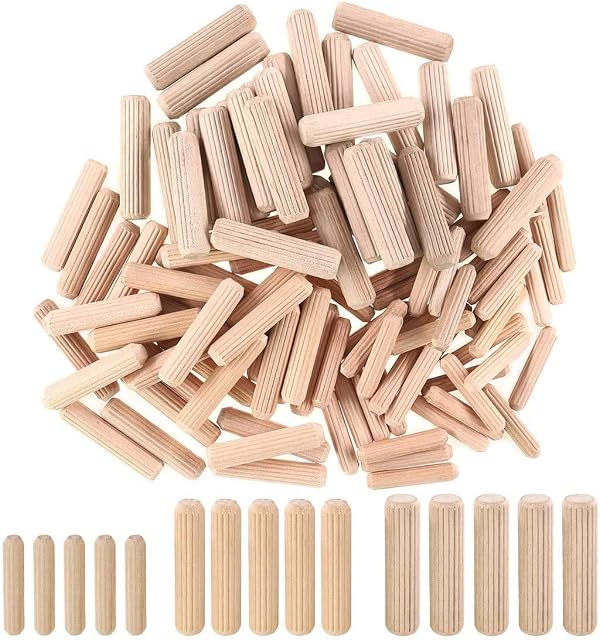 Wooden Dowels M6 M8 M10 Hard Wood Grooved Plugs Furniture Woodwork Grooved Fluted Pin Craft 6mm 8mm 10mm