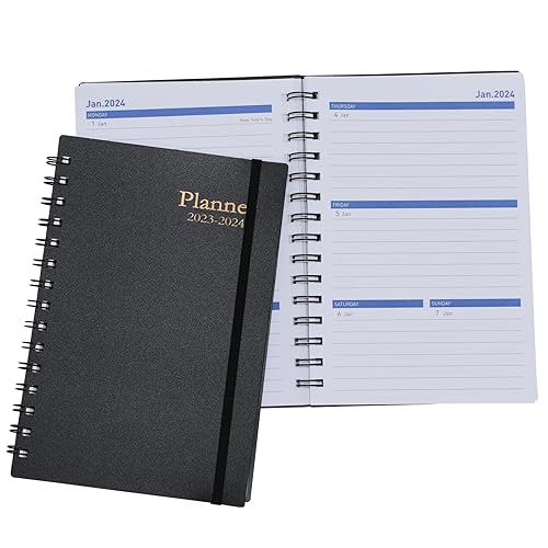 Academic Diary 2023-2024,18-Months Agenda,A5 Week to View,Weekly &amp; Monthly Planner,Weekly Overview Planner Jul. 2023 - Dec. 2024,Soft Cover, Holiday Table,14.5 x 21 cm (Black)