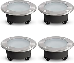 SSC-LUXon VISKOS Recessed Floor Spotlights Including Clear & Milky Glass Flat IP67 Driveable - Round GX53 Floor Spotlight (without Bulb) Pack of 4