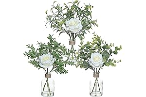3 Pack Flower Centerpieces Mini Fake Plants Artificial Flowers with Faux Water...
