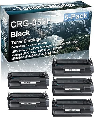 Paquete de 5 cartuchos de impresora láser compatibles con Canon CRG-052H de alta capacidad para impresora Canon i-sensys LBP212dw LBP214dw LBP215X