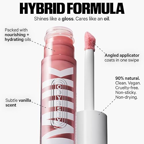 Miniatura 5 de Milk Makeup Odyssey - Aceite de labios brillante, color rojo (Sky Blue Shimmer), 0.2 onzas, para labios más completos y brillantes, humedad de larga