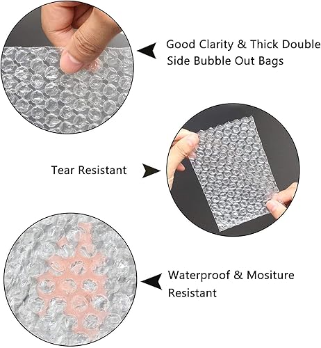 Miniatura 3 de Paquete de 200 bolsas de burbujas de 4 x 6 pulgadas, bolsas de embalaje acolchadas, bolsas de amortiguación de doble pared, bolsas de espuma gruesa