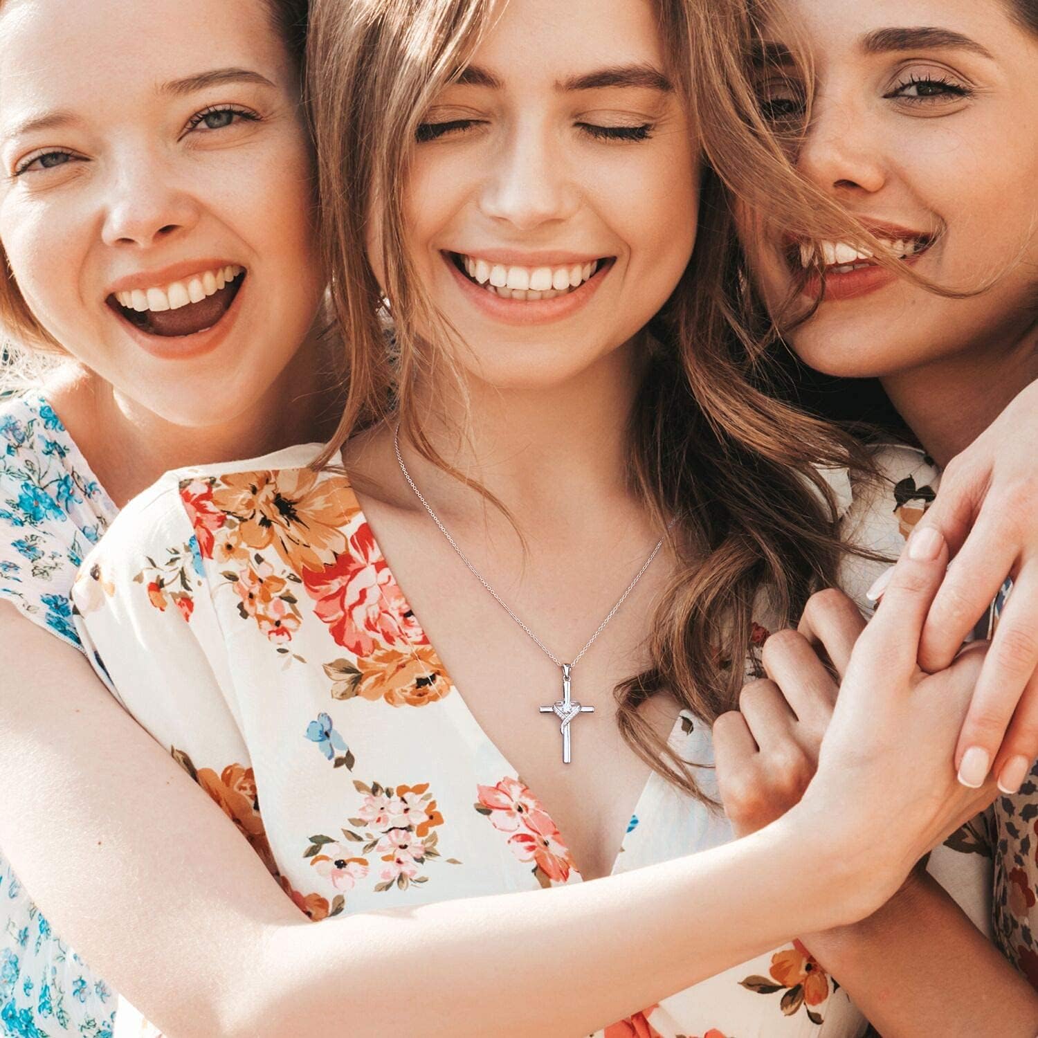 AmorAime 925 Sterling Silver Cross Necklace for Women Heart Necklaces for Mother for Festival, Vacation or Holiday - Image 5