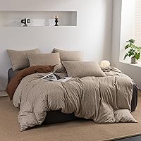 Vista 8 de INFLAG Funda de edredón tamaño individual, juego de ropa de cama a rayas de 3 piezas, 100% microfibra de lujo, suave, 1 funda de edredón de 66 x 90