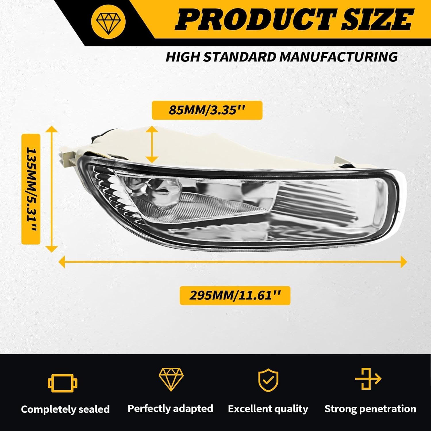 Front Bumper Fog Lights Pair Compatible with Corolla 2003 2004 Left & Right Halogen Fog Light Passenger & Driver Side 81220-02060 81210-02060