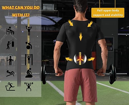 Miniatura 10 de Camisa de sauna para hombre, traje de sudor adelgazante, chaleco de entrenamiento, camiseta sin mangas, moldeador de cintura