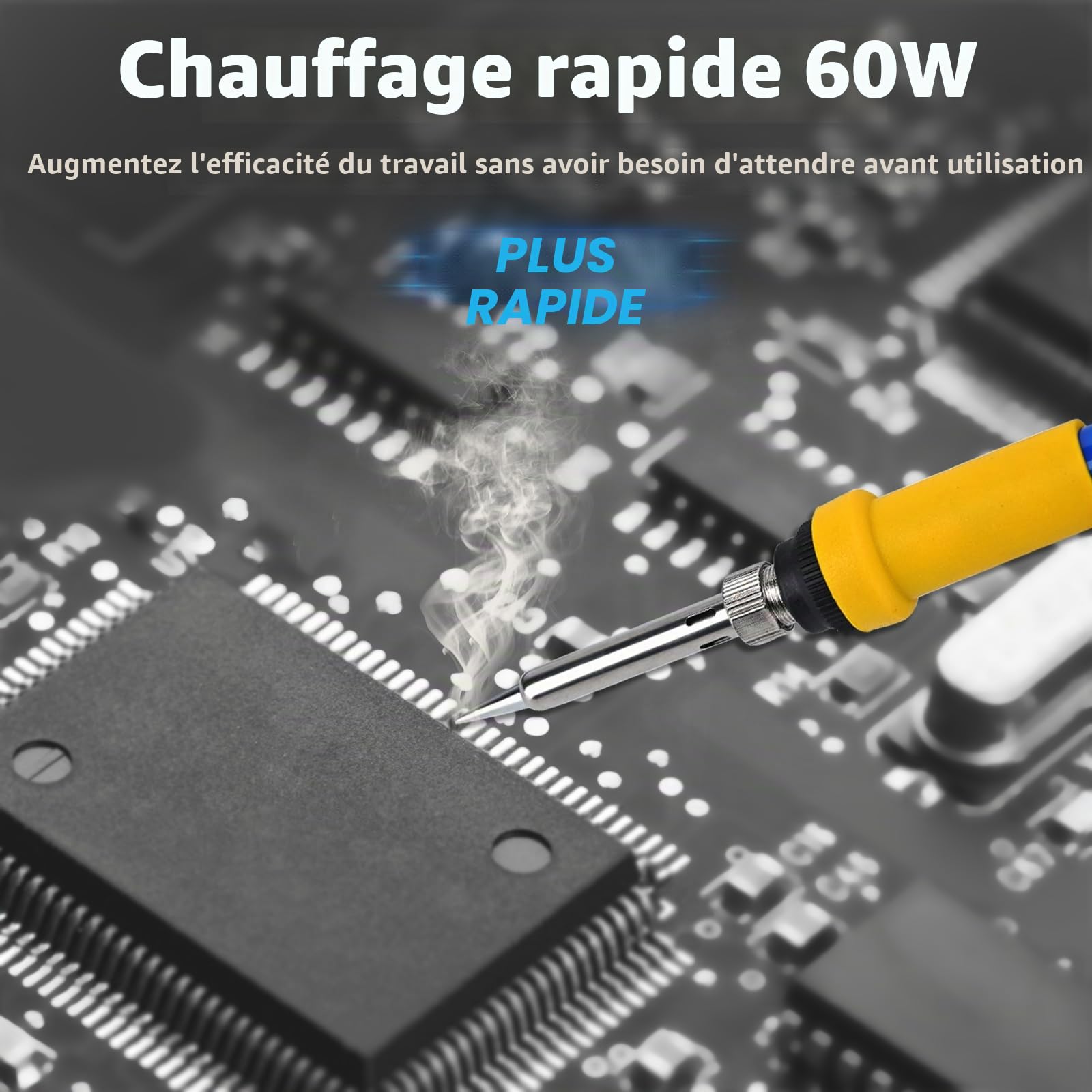 Station de soudage 936D, station de soudage numérique 60W, soudage domestique, température réglable, stylo de soudage de qualité industrielle, outil d'entretien, avec lentille