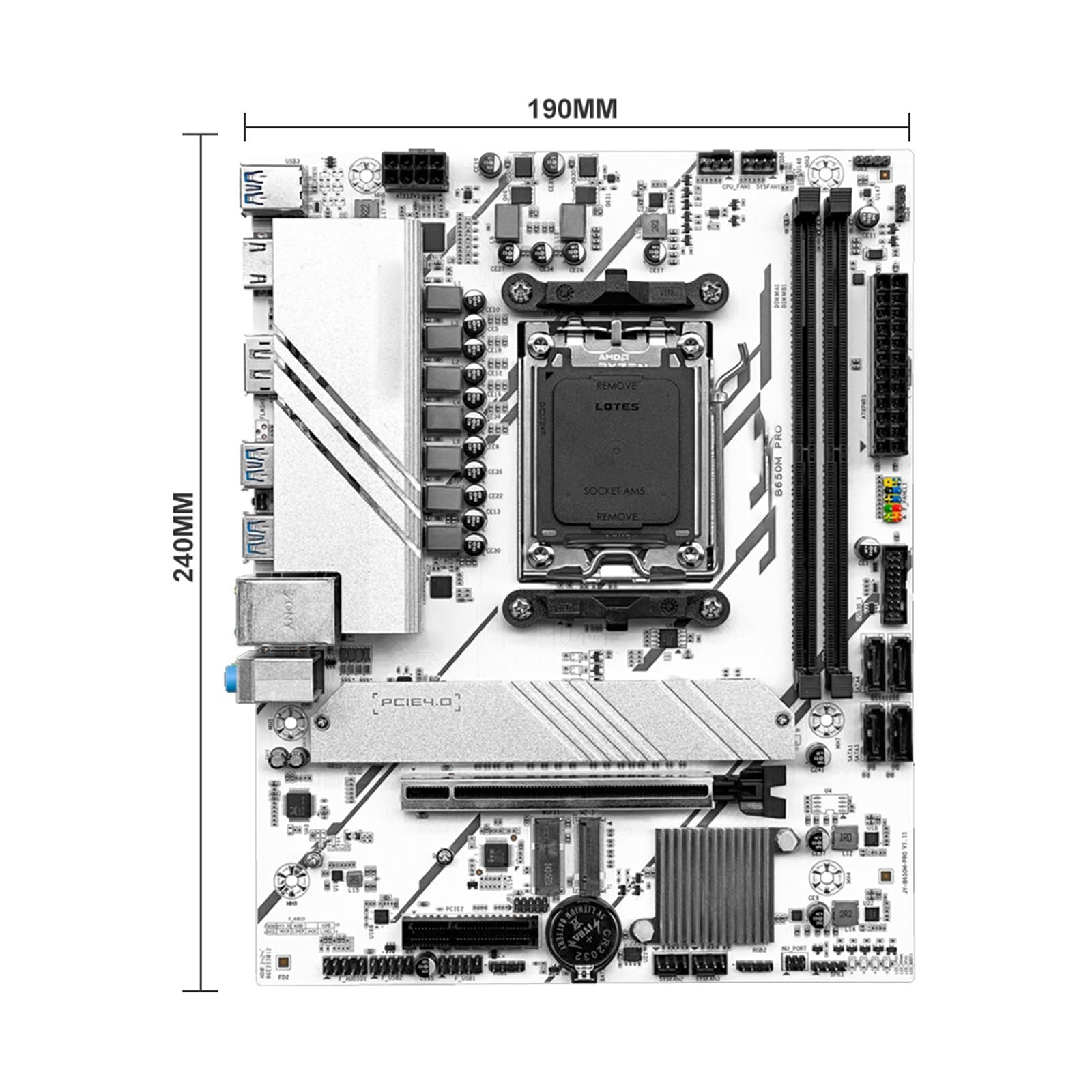 Carte Mere Carte mère Fit for JGINYUE B650M Pro AM5 Gaming MATX B650 DDR5 4800 à 6000+ MHz