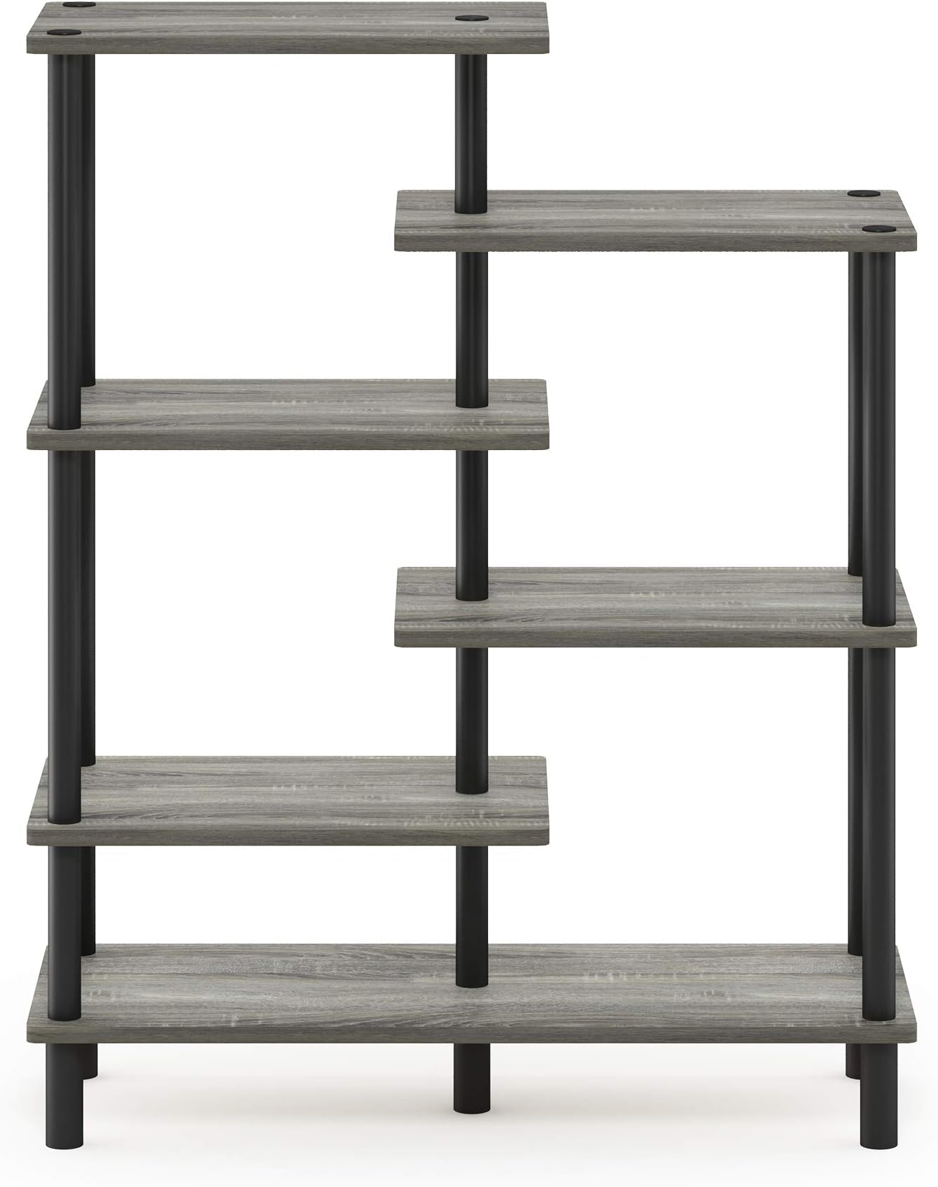 FurinnoTurn-N-Tube 6-Tier Accent Display Rack, French Oak/Black