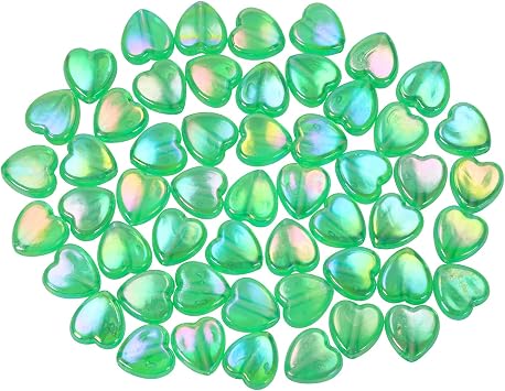 Tupalizy 100PCS Mini Acrylic Heart Beads 9mm AB Color Heart Charms for Jewelry Making Bracelets Necklaces Earrings Key Chains Accessories DIY Crafts Valentines Day Christmas Party Favors Gifts,Green