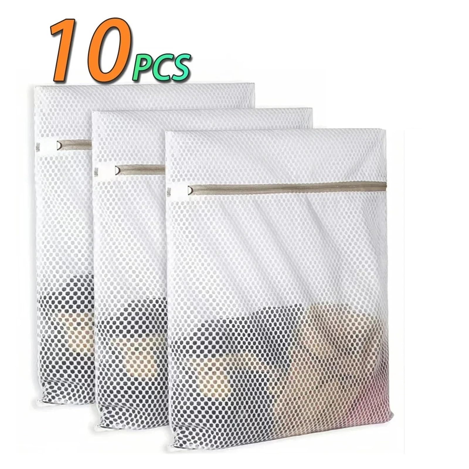 Bolsas De Malla For Lavandería, Bolsa Protectora For Ropa Delicada, Bolsa De Lavado De Tela De Red Duradera, Almacenamiento De Ropa Sucia, Bolsa Organizadora De Viaje, 1-10 Uds.(10pcs a)