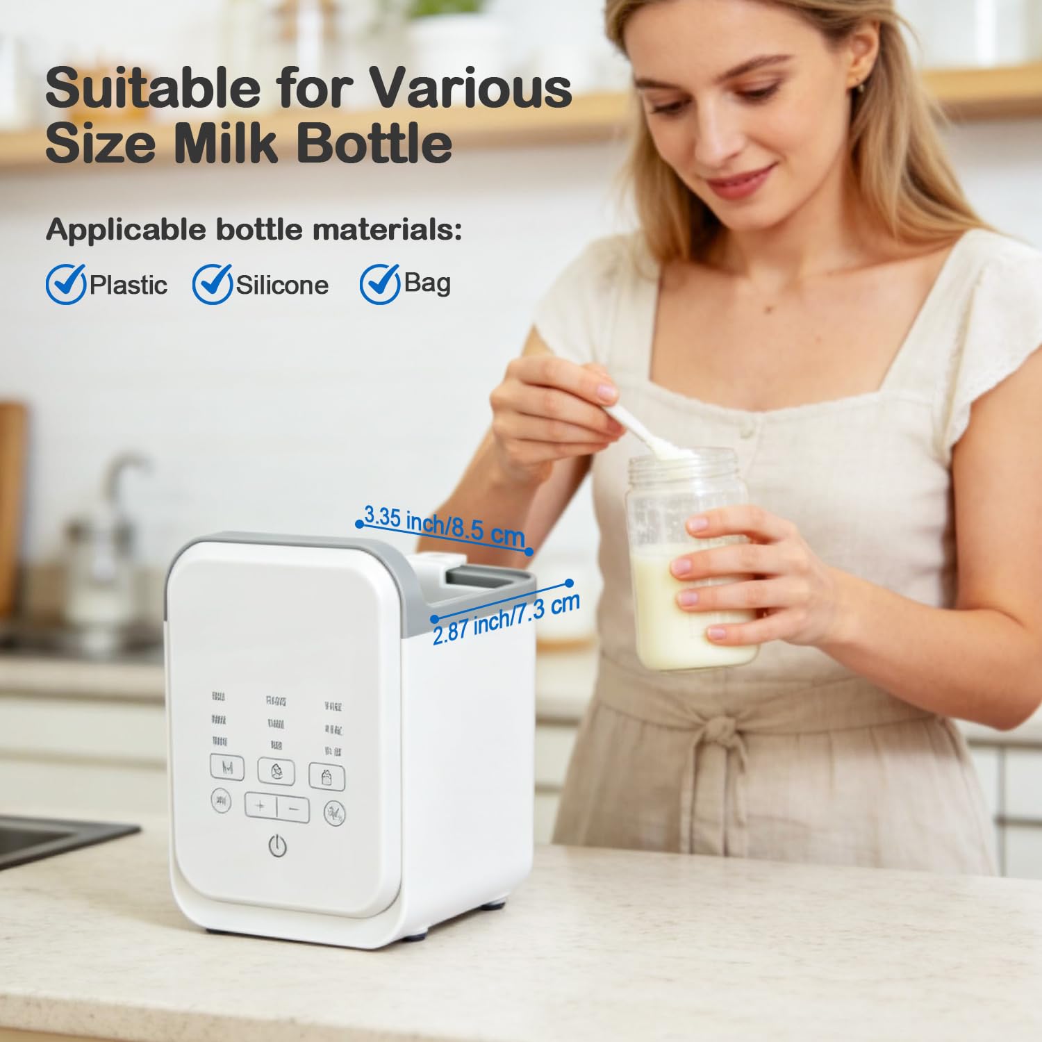 Bottle Warmer, Kisdream Baby Bottle Warmer for Breastmilk & Formula, 8-in-1 Calentador de Biberones with Timer & Night Light, Accurate Temp Control, Defrost, Steri-lizing, Heat Baby Food