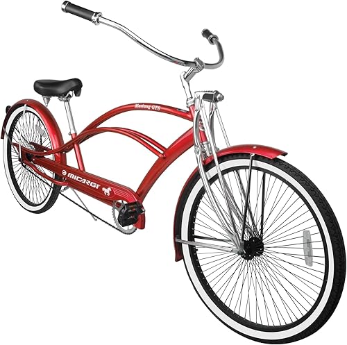 Vista 33 de MICARGI Bicicleta híbrida para adultos de 24/26 pulgadas, bicicleta híbrida de 1/7 velocidades para mujeres, hombres, personas mayores, bicicleta