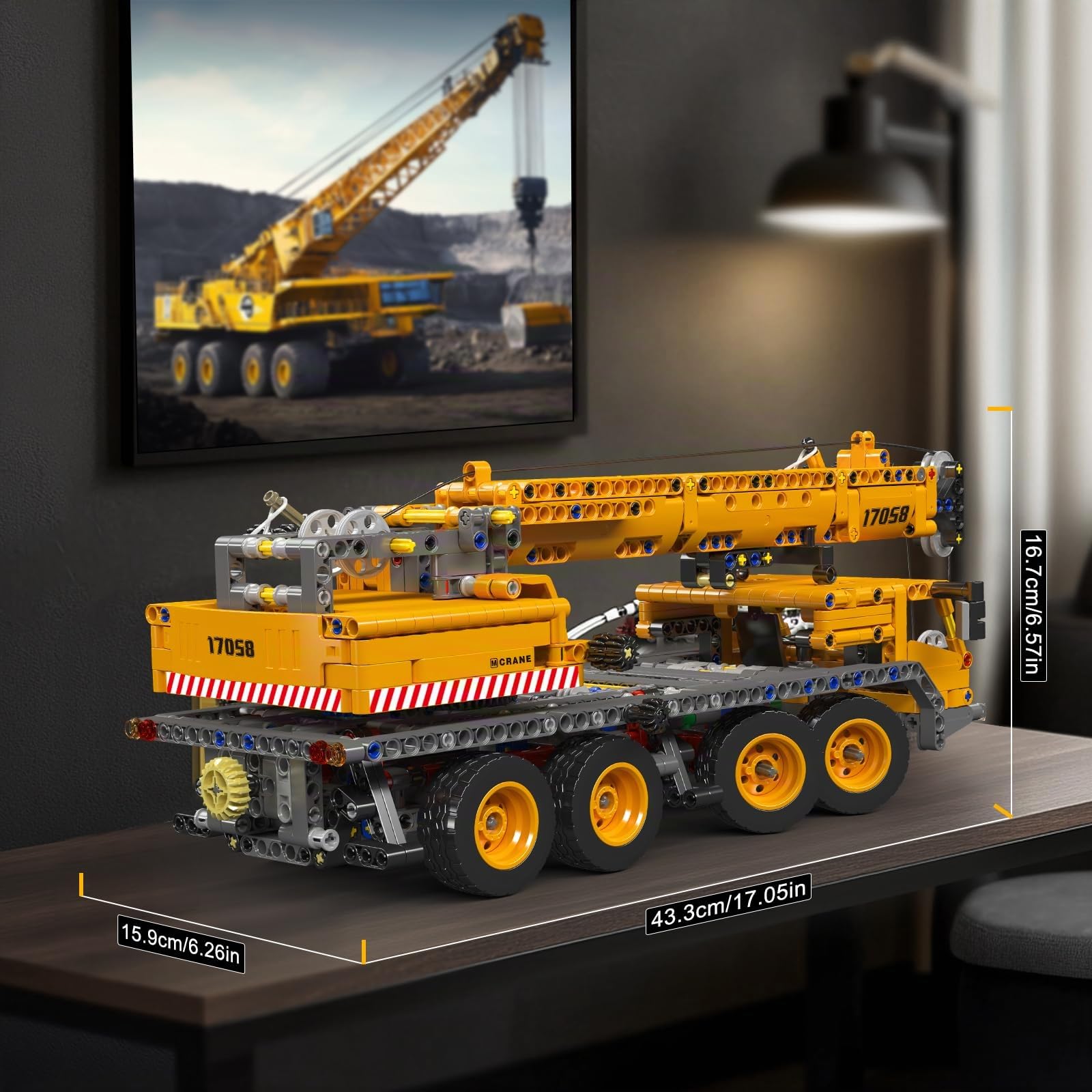 Mould King 17058 Technique Camion Grue Modèle Briques de Construction Version Statique Kit de Construction de Grue Mécanique Blocs de Serrage Jouet Cadeau