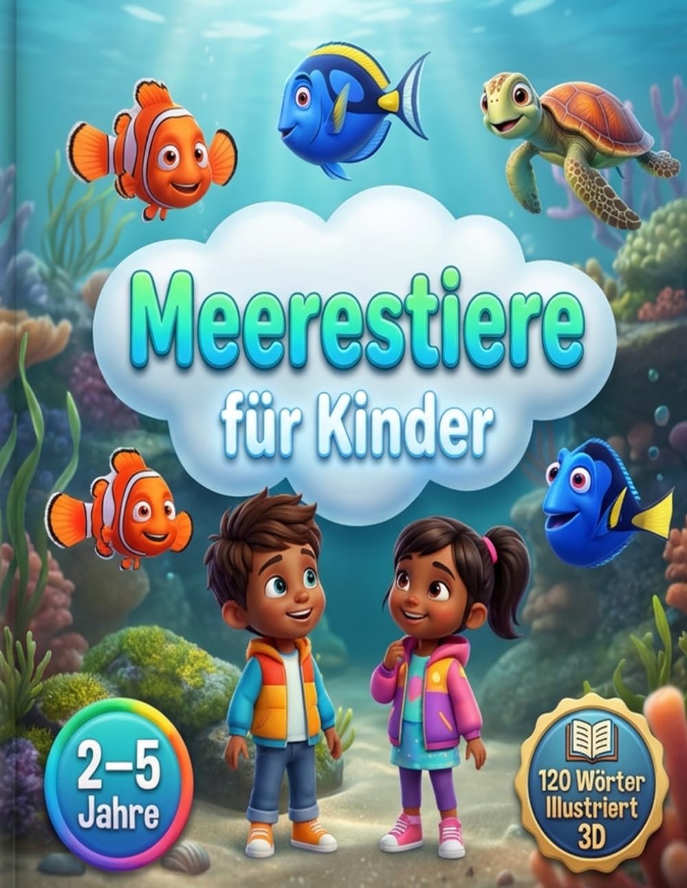 Meerestiere für Kinder (2–5 Jahre): Entdecke faszinierende Meeresbewohner und die bunte Unterwasserwelt.