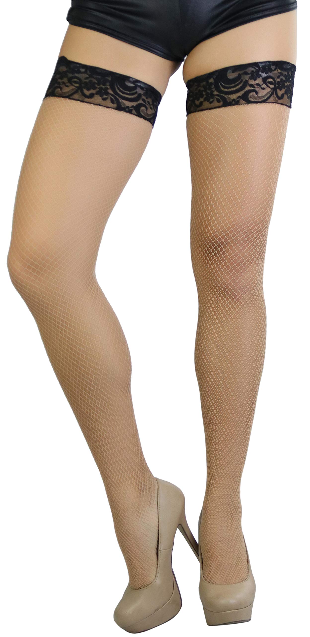 ToBeInStyle - Medias de red para mujer - Beige - Talla única