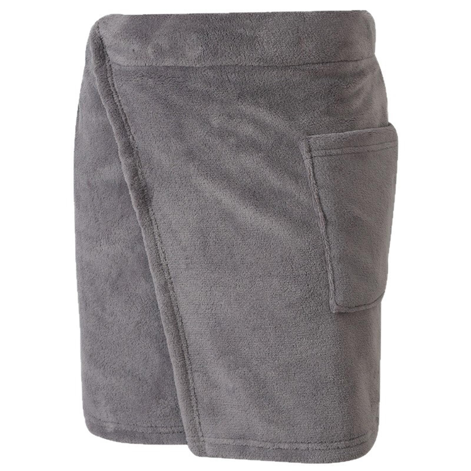 Cambkatl Mens Wearable Bath Wrap Towel - Adjustable Shower Wrap Body Spa Towel with Pocket