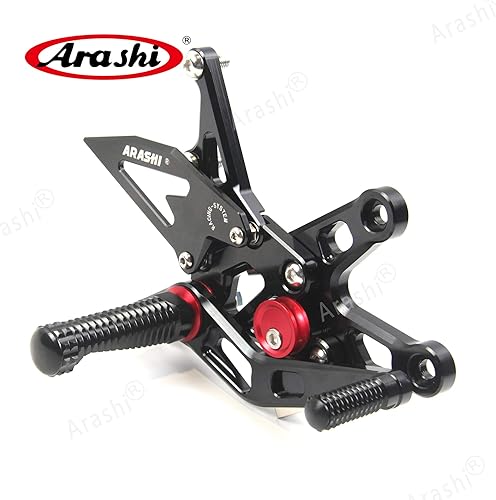 Miniatura 149 de Arashi reposapiés para motocicleta, accesorios ajustables, juego de reposapiés traseros Negro