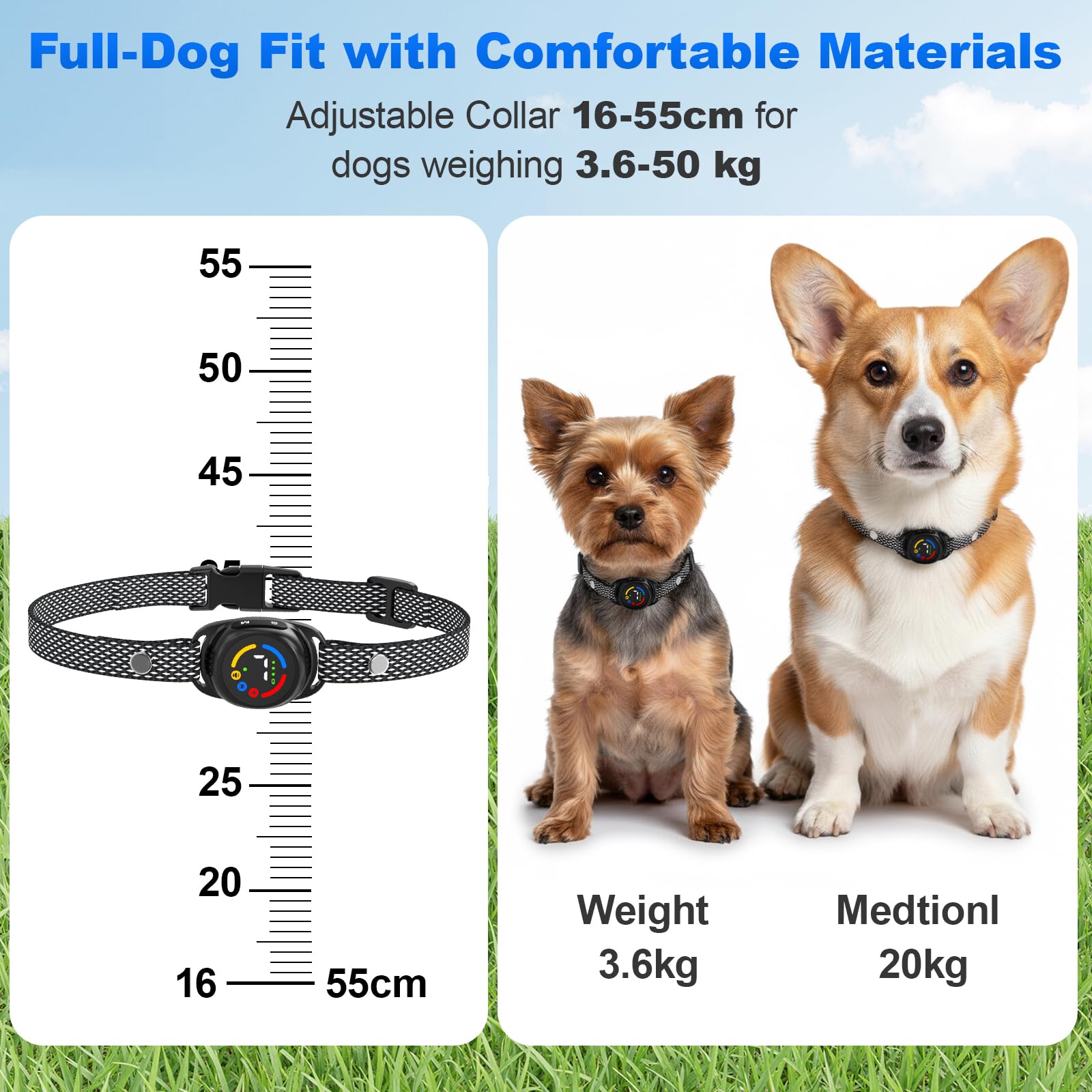Collar Antiladridos Perros Collar Adiestramiento, Collar Adiestramiento Perros Pequeños, 7 Niveles de Intensidad Ajustables, Impermeable IP67, para Perros pequeños