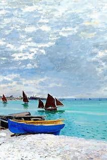 The Beach at Sainte-Adresse - Claude Monet - Notebook: 120 Lined Pages 6" x 9" Journal Diary Notepad