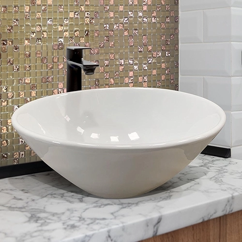 Cuba Lavabo Floripa de Apoio Sobrepor Redonda Branca 35 Pq. Def Ceramica - La Bella Griffe