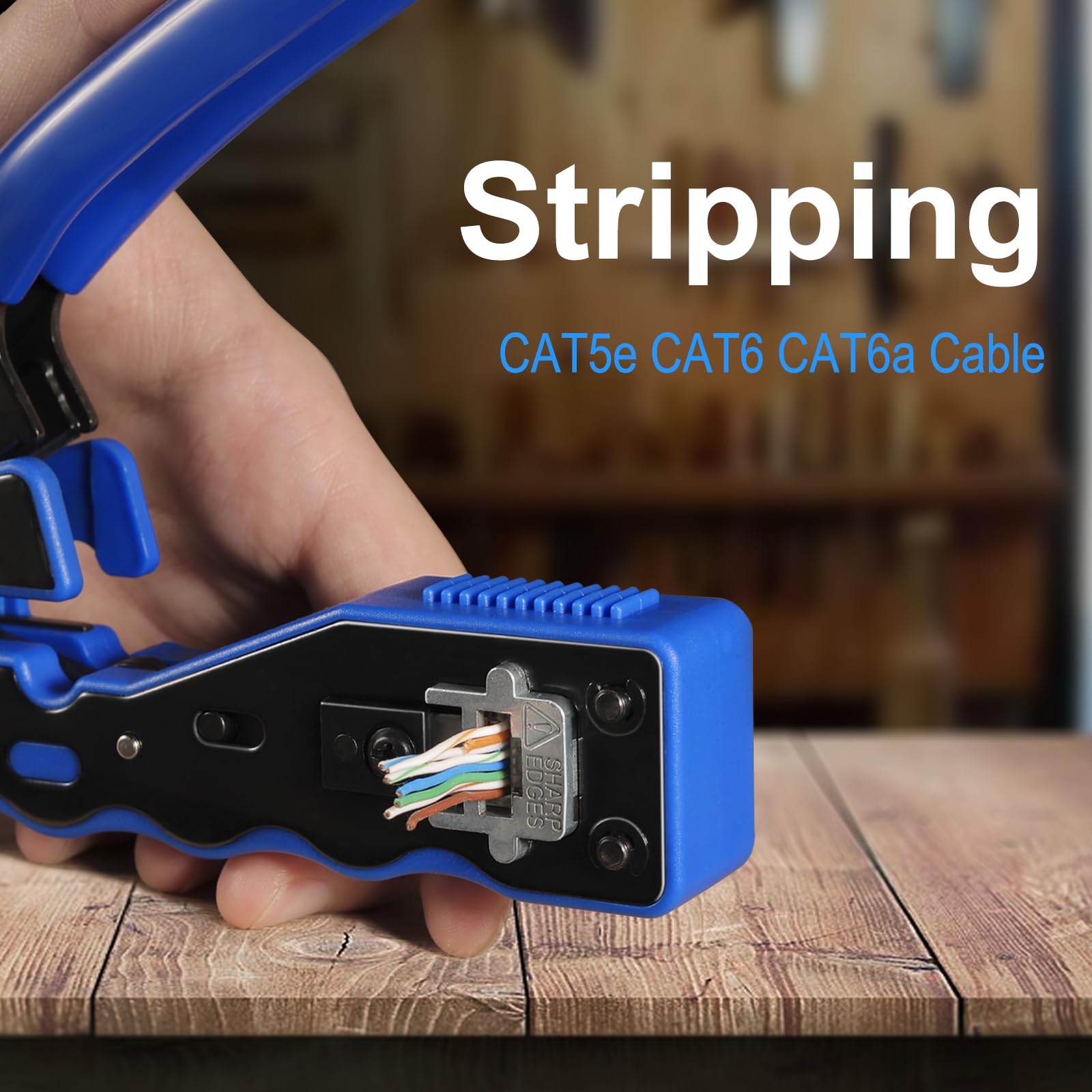 RJ45 Crimpzange Presszange für Stecker Netzwerk Werkzeug Set für Netzwerkstecker CAT5/CAT5e/CAT6
