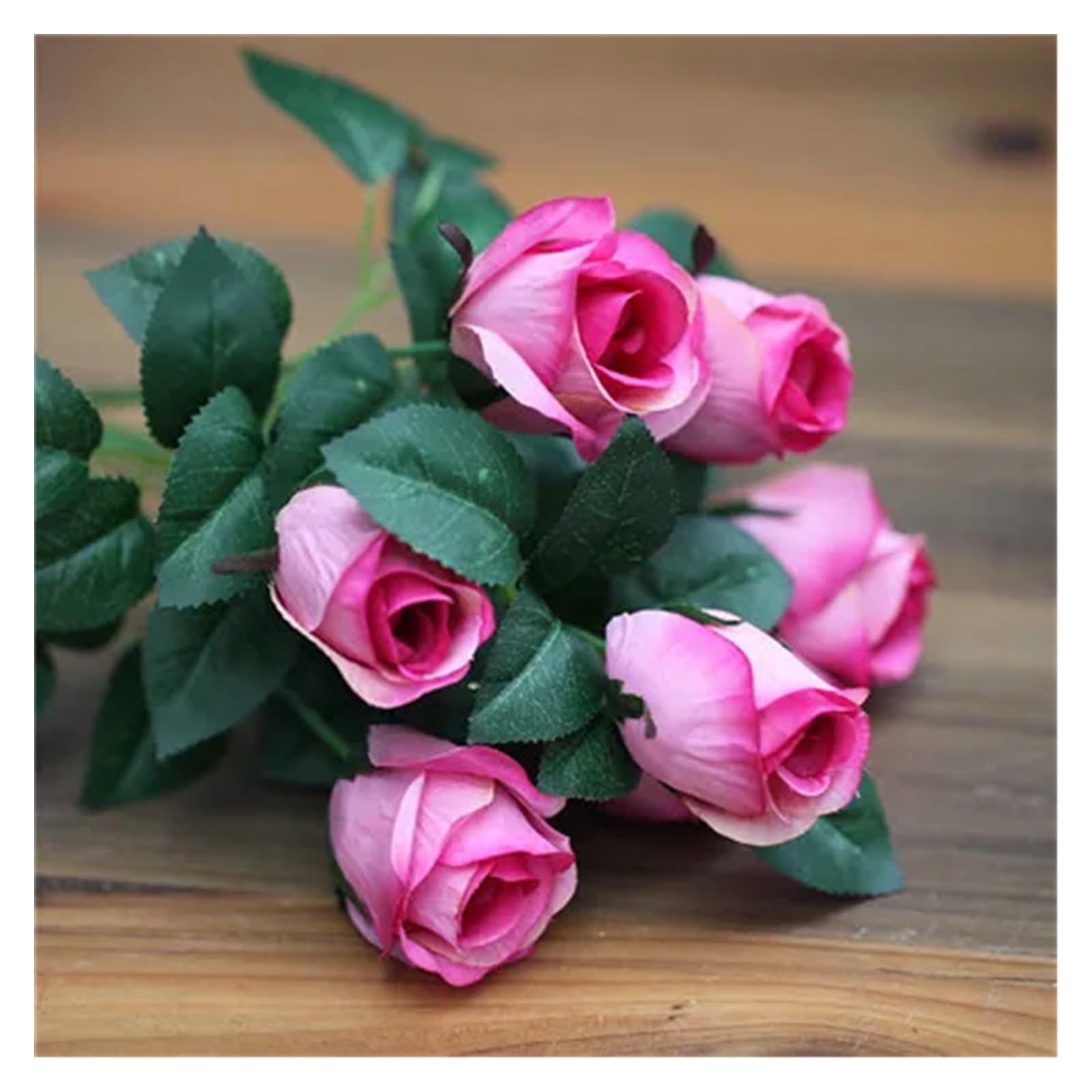 Fiori artificiali Fiori finti Fiori nuziali Bouquet piccolo 7 teste Rose di seta Bouquet di fiori artificiali finti Matrimonio Casa Festa Vacanza Decorazione rosa Fiore finto(Rose-red)