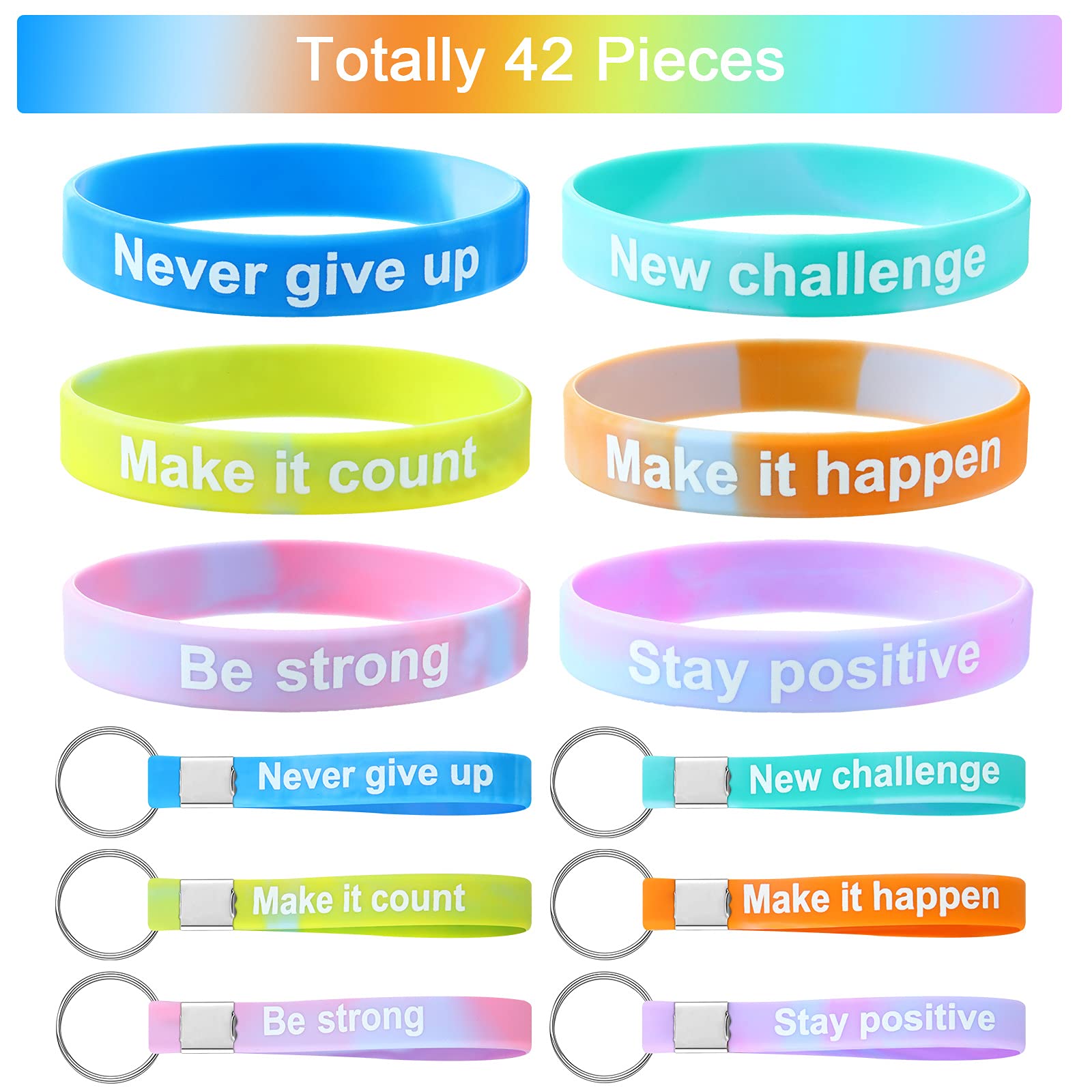 Amazon | 36ピース インスピレーショナルラバーバンド