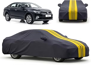 Protego 100% Waterproof & All-Weather Car Body Cover for Virtus - Fits All Model & Year | UV & Paint Protection | 3-Layer Fabric | Triple Stitched | Dustproof, Rainproof & Heat Resistant (Legend)
