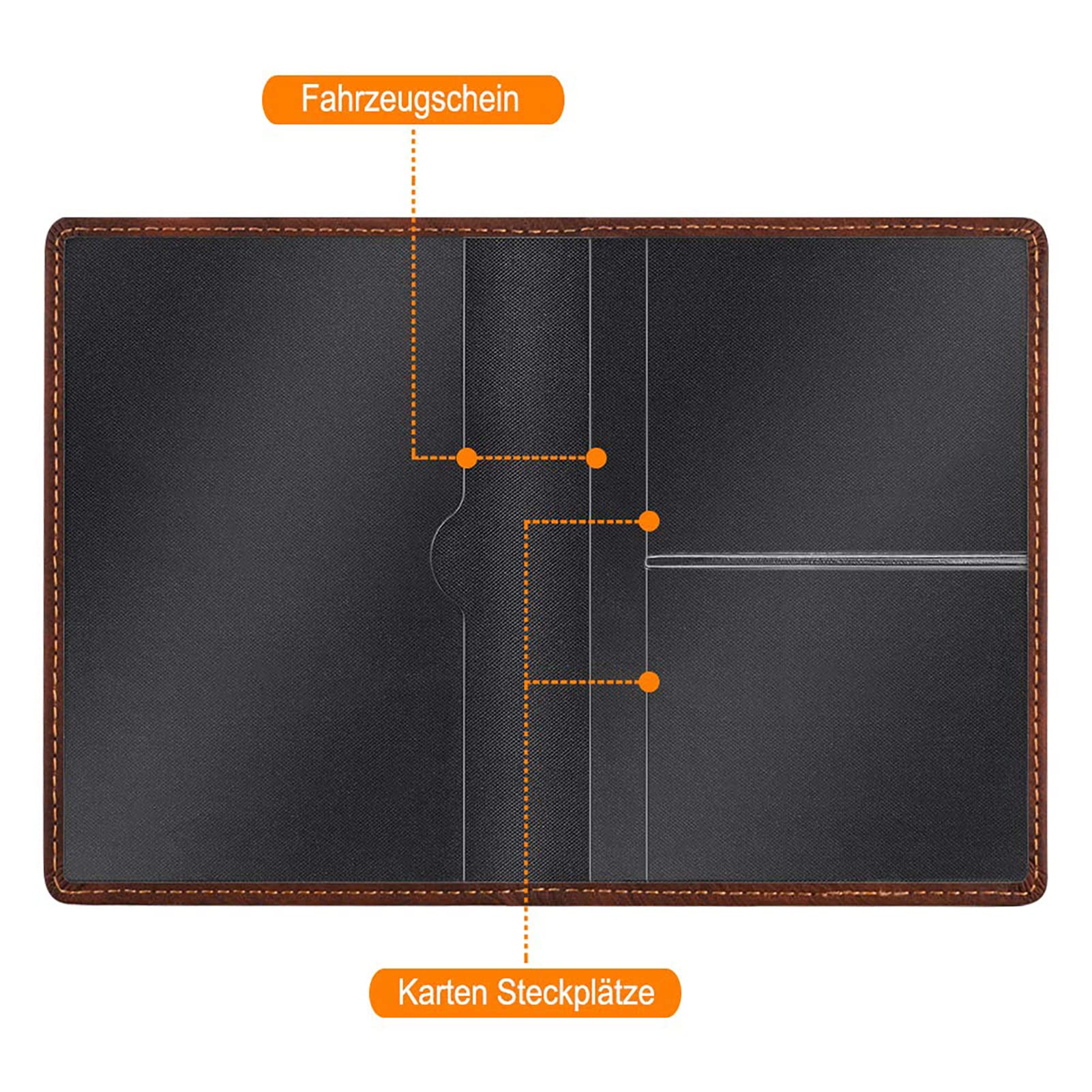 FINTIE Hoes voor kentekenbewijs - Ultradunne lichtgewicht voertuigbewijs etui creditcardhouder van kunstleer tas voor auto voertuigbewijs /identiteitsbewijs/kaarten, Ultramarijn, 12.5 cm x 9 cm x 0.5