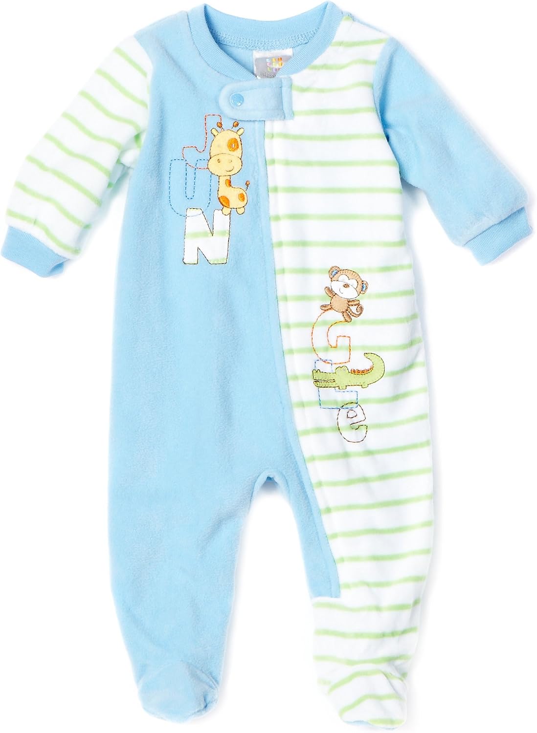 ABSORBA Baby Boys' Half Striped Jungle Blanket Sleeper