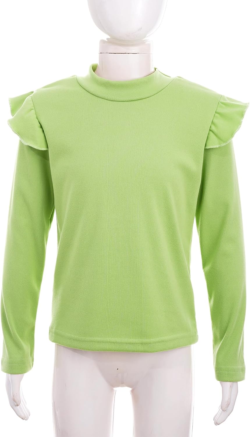 YiZYiF Kids Girls Thermal Shirts Undershirt Long Sleeve Mock Neck T-Shirt Thermal Underwear Solid Color Top Base Layer