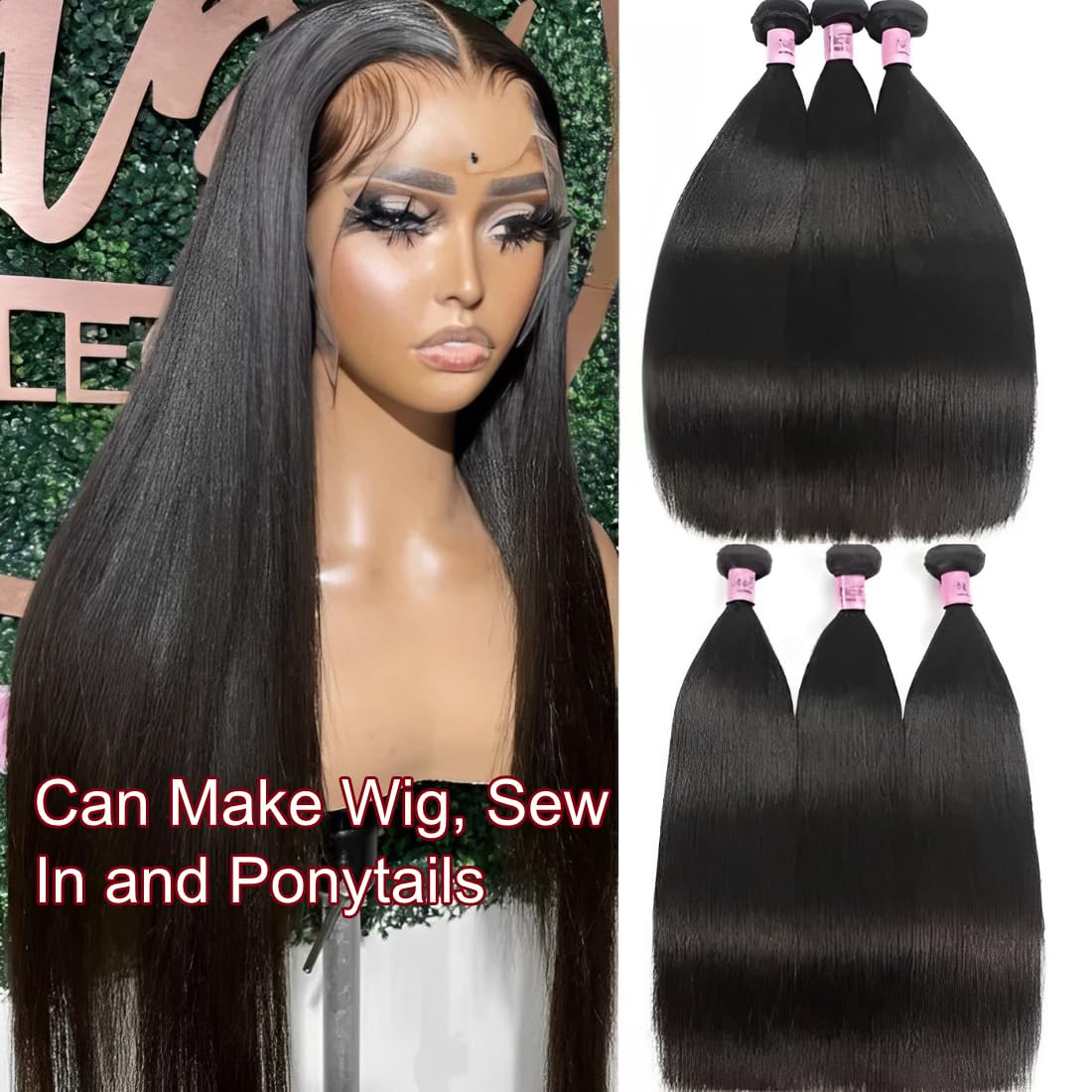 UNICE Hair 10A Malaysian Straight Human Hair 3 Bundles Unprocessed Virgin Human Hair Weave Extensions 12 14 16 inch