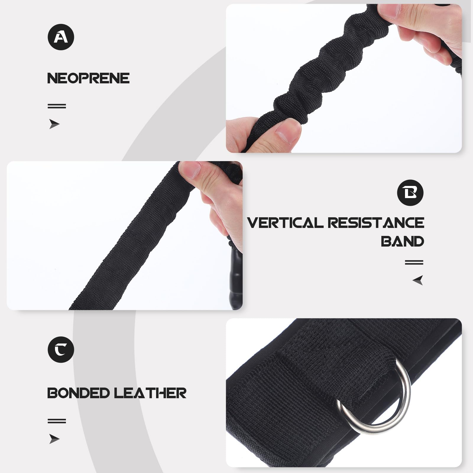 SHERCHPRY Fasce di Resistenza per Allenamento Basket e Pallavolo in Neoprene per Potenziamento Forza Gambe, Salto Verticale e Agilità in Allenamento Fitness