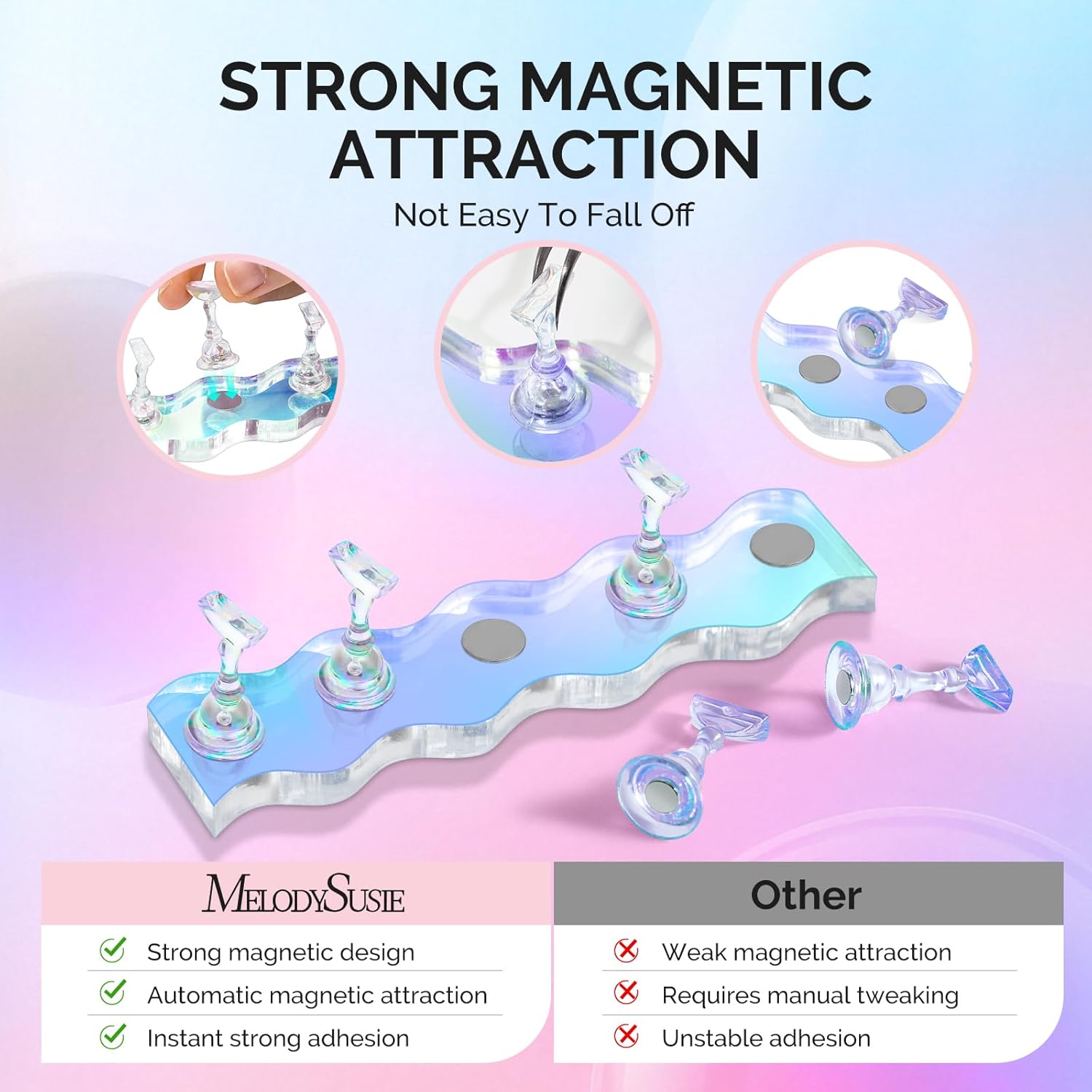 Melodysusie UV Nail Lamp with Nail Stand for Press Ons