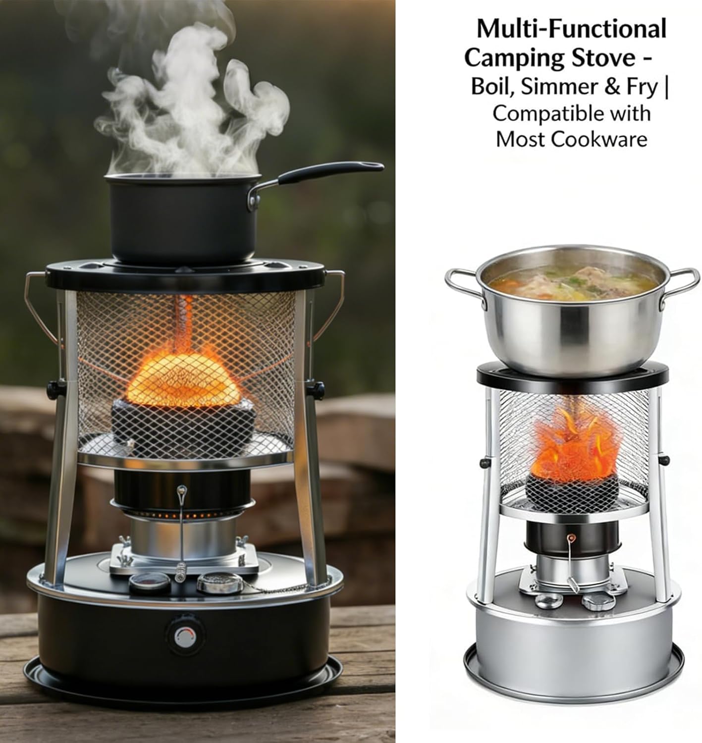 Kerosene Heaters for Indoor Use, 9,000-10,000 Btu Kerosene Heater for Large Rooms, Non-Electric, High-Efficiency Emergency Heating with Long-Lasting Safety, for Home, Garage, Rv & Camping (#03)
