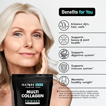 Nature Diet Multi Collagen Powder, 400 g, 5 Collagen Types I, II, III, V, X