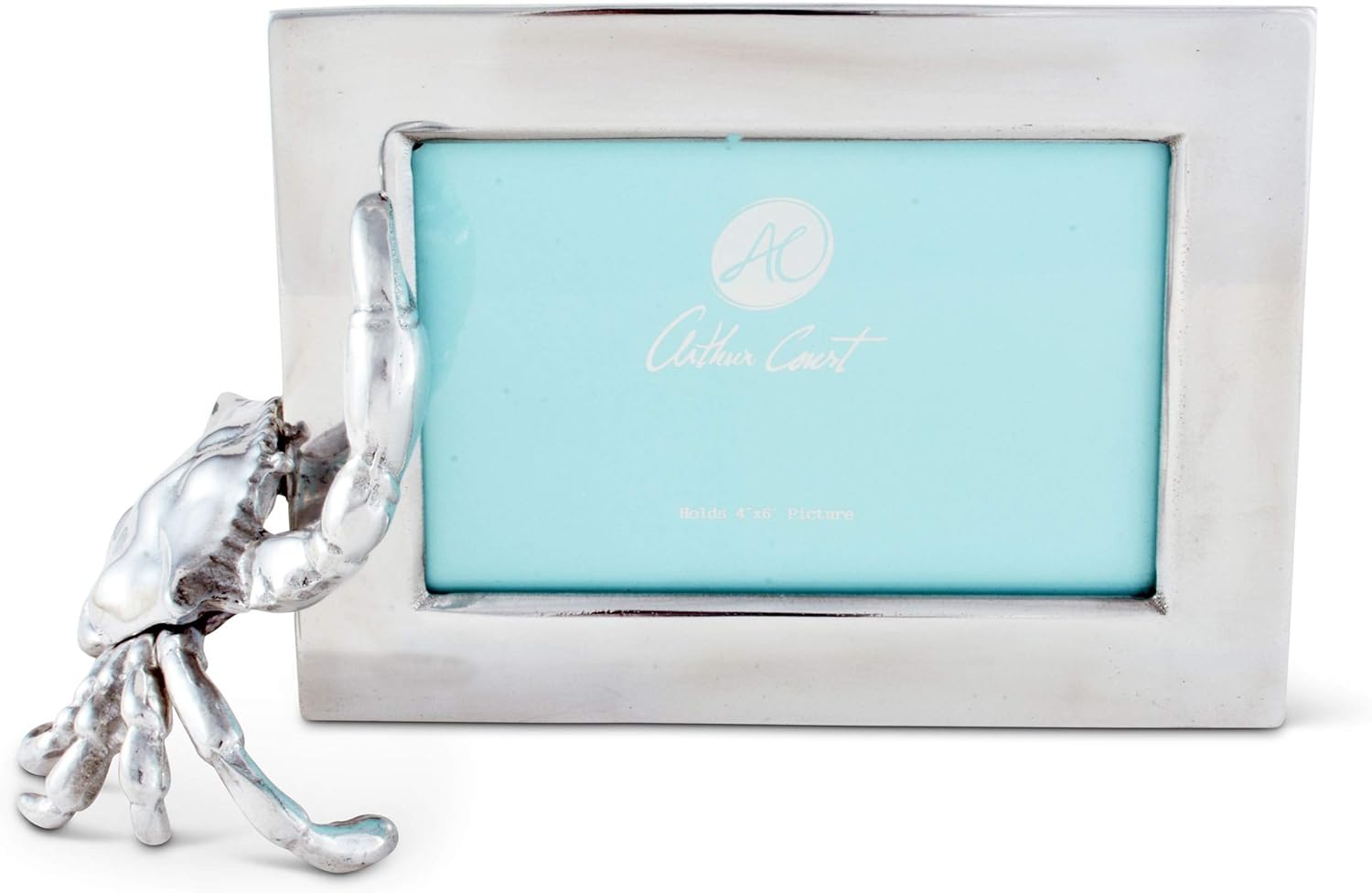 Arthur Court Designs Aluminum 4x6 Crab Picture/Photo Frame Coastal Tabletop or Wall Frame