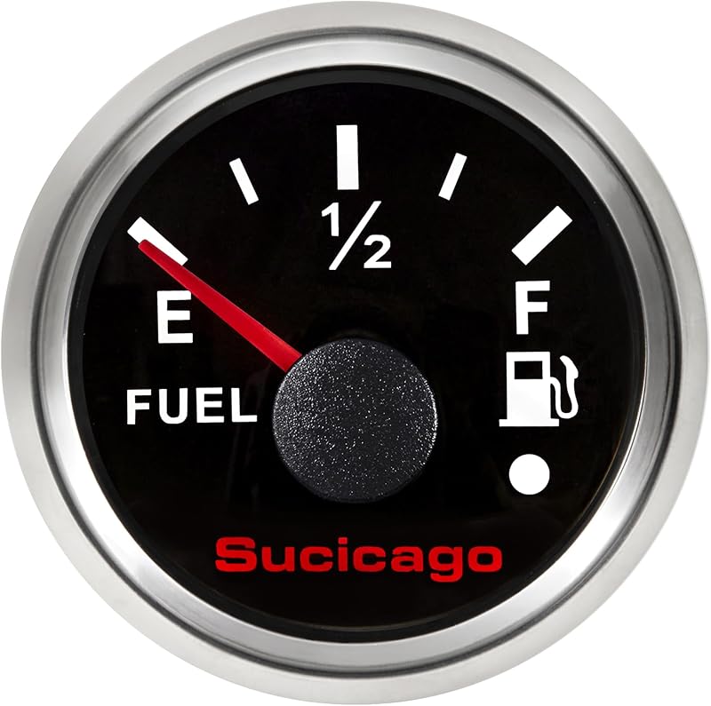 Medidor de combustível Sucicago marítimo 52 mm com alerta de nível baixo e 9–32 V – 1 unidade