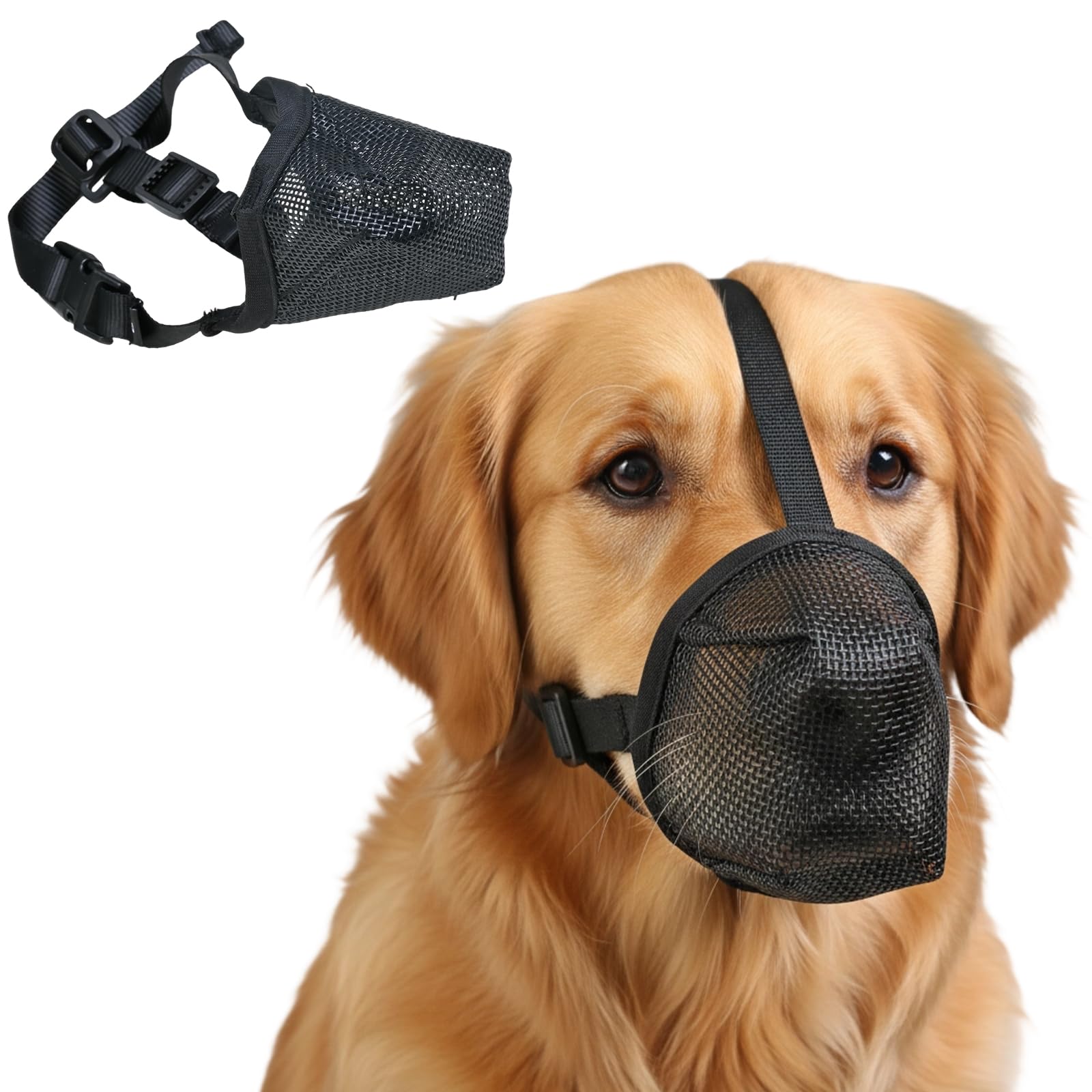 Museruola per Cani, Museruola Regolabile e Traspirante per Animali Domestici, Anti-Masticatore e Protezione per Evitare Ingestione Accidentale, Adatta a Cani di Piccola, Taglia S