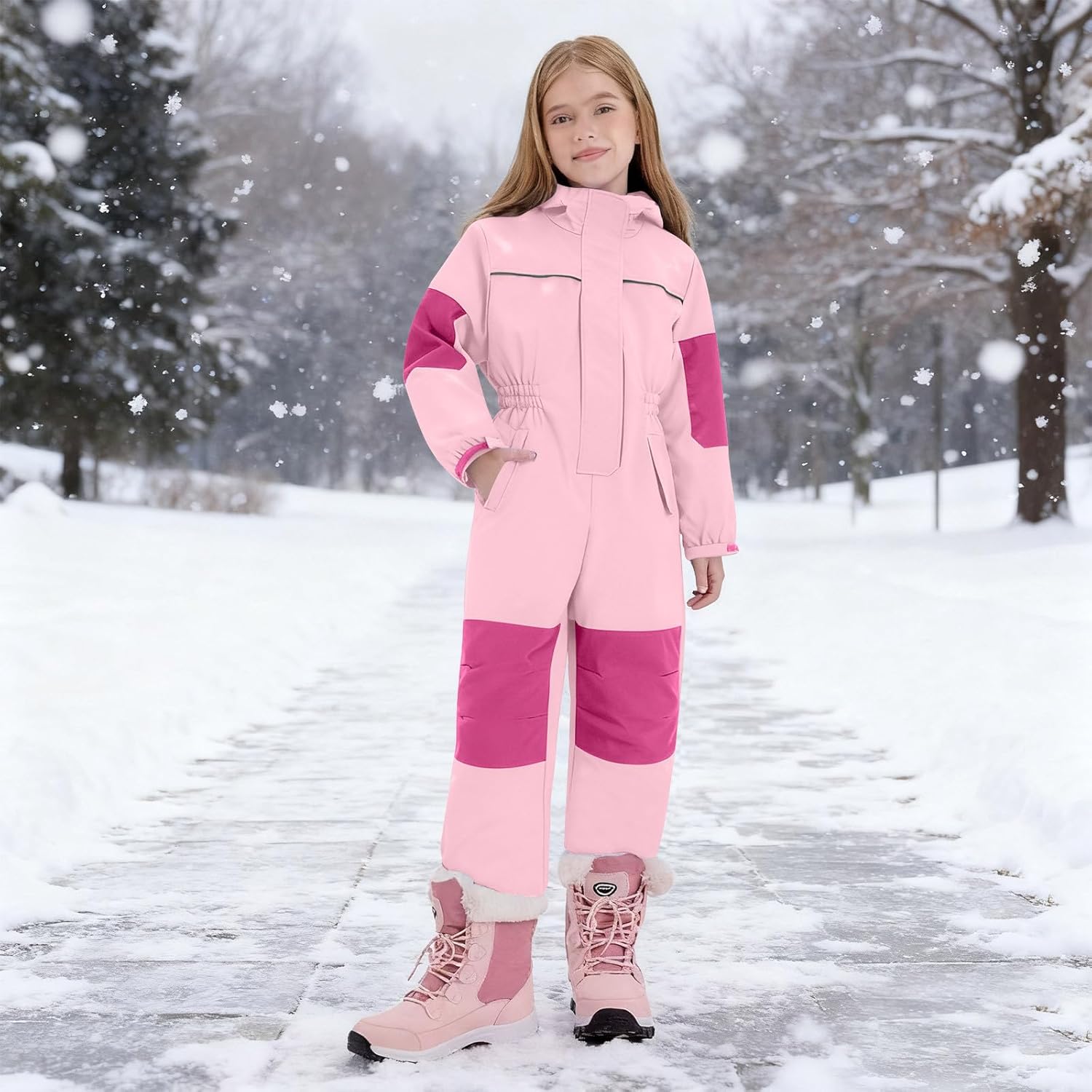 Kids Snow Suit Boys Girls One Piece Snowsuit Waterproof Windproof Overalls Winter Warm Outdoor Snowboarding Ski Suits