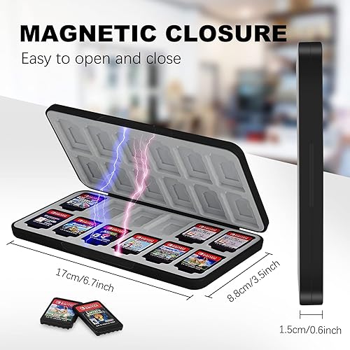 Miniatura 3 de FYY Switch Game Case for Nintendo Switch with Mirco SD Cards Holder, Portable Switch Game Card Case with 24 Game Card Slots & 24 Micro SD Card