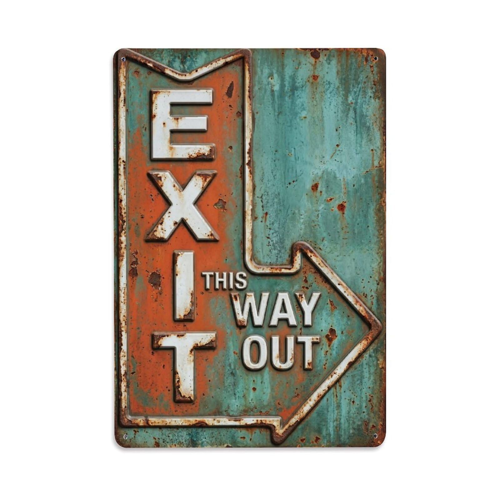 Exit This Way Out Corridor Navigation 1 Vintage Metal Tin Sign Plaque Wall Decor for Cafe, Club, Garden Metal Poster 8x12Inch